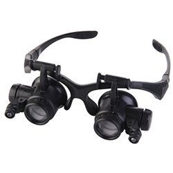 画像1: ★10-25倍★LED付メガネ式拡大鏡