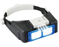 ★1.5-3.5倍★LED付メガネ式拡大鏡