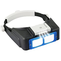 画像1: ★1.5-3.5倍★LED付メガネ式拡大鏡