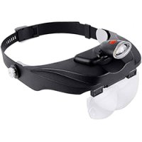 ★1.2-3.5倍★LED付メガネ式拡大鏡