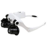 ★10-25倍★LED付メガネ式拡大鏡