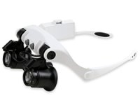 ★10-25倍★LED付メガネ式拡大鏡