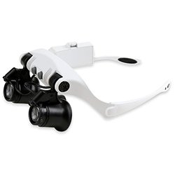 画像1: ★10-25倍★LED付メガネ式拡大鏡