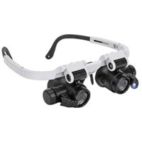 ★8-23倍★LED付メガネ式拡大鏡