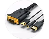 オーディオ信号付きHDMI-VGA変換ケーブル