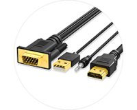 オーディオ信号付きHDMI-VGA変換ケーブル
